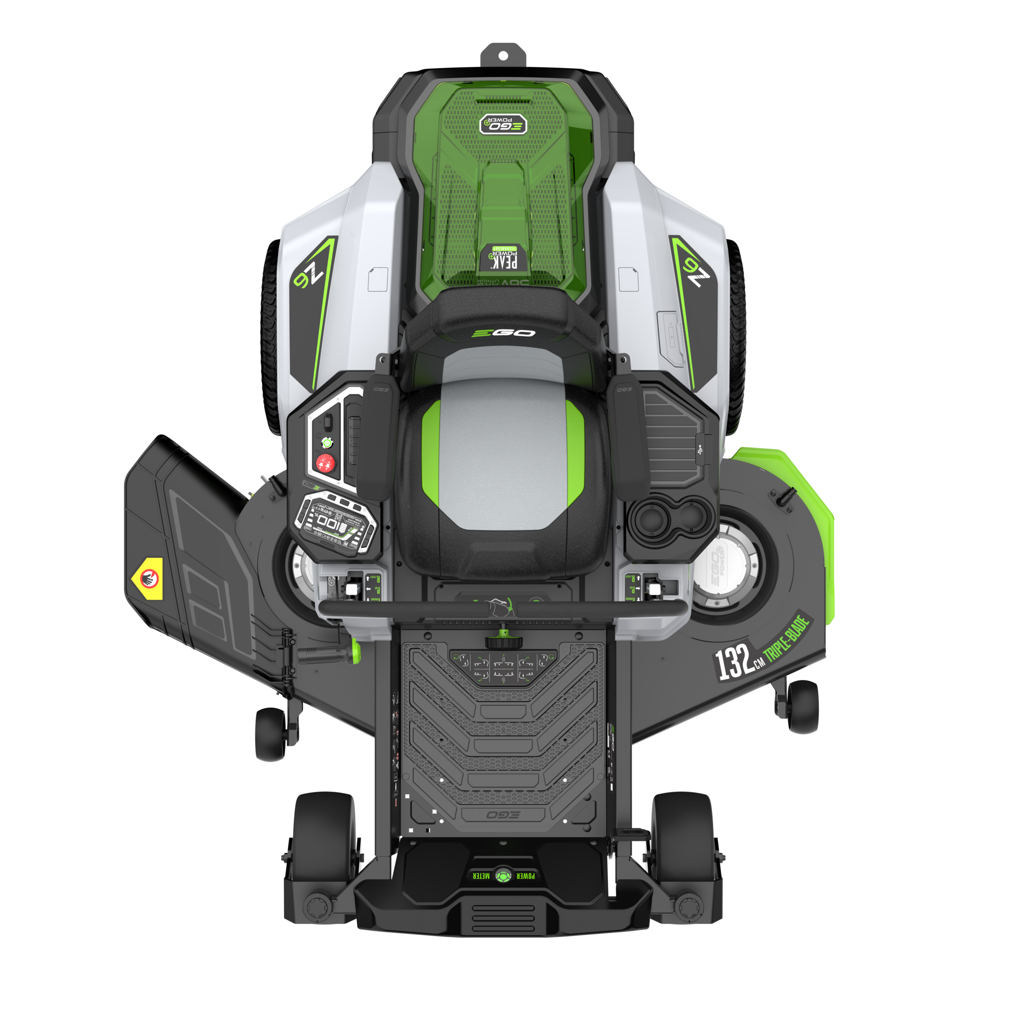 AKU zahradní rider s nulovým poloměrem zatáčení EGO Z6, ZT5201E-L, se zvětšeným záběrem